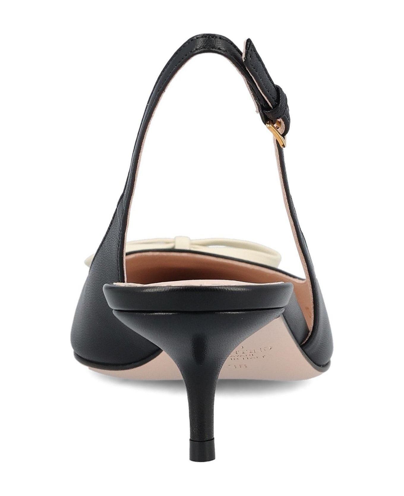 Bow Detailed Slingback Pumps - 4