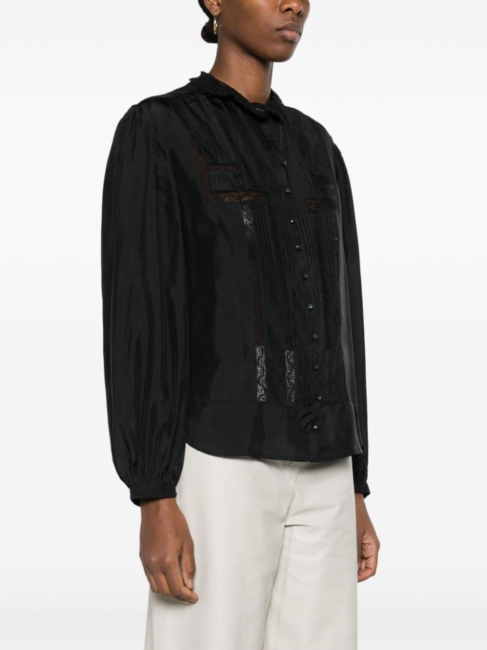Zayen sheer-lace silk blouse - 3