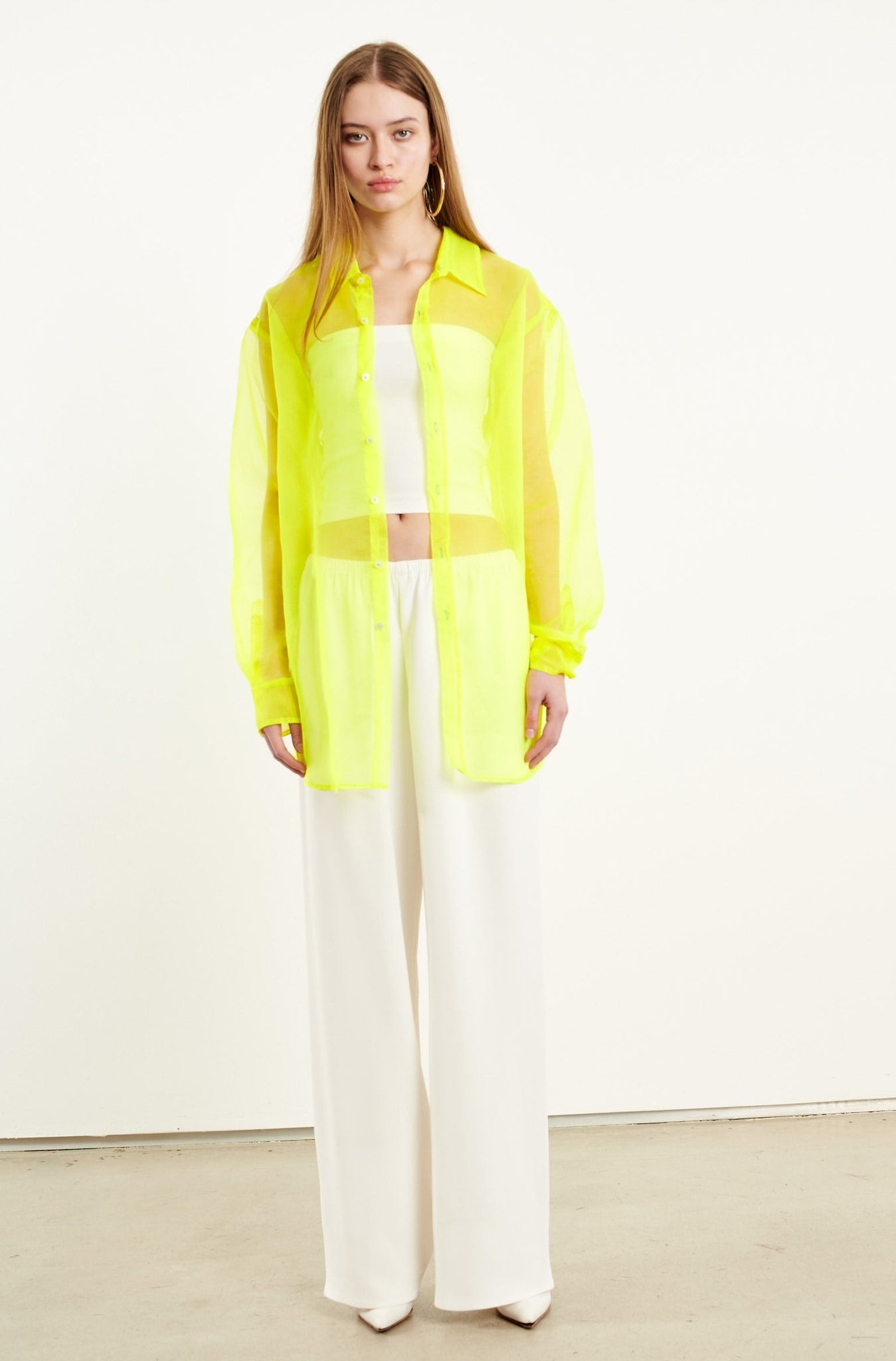 NEON SILK ORGANZA OVERSIZED SHIRT - 5