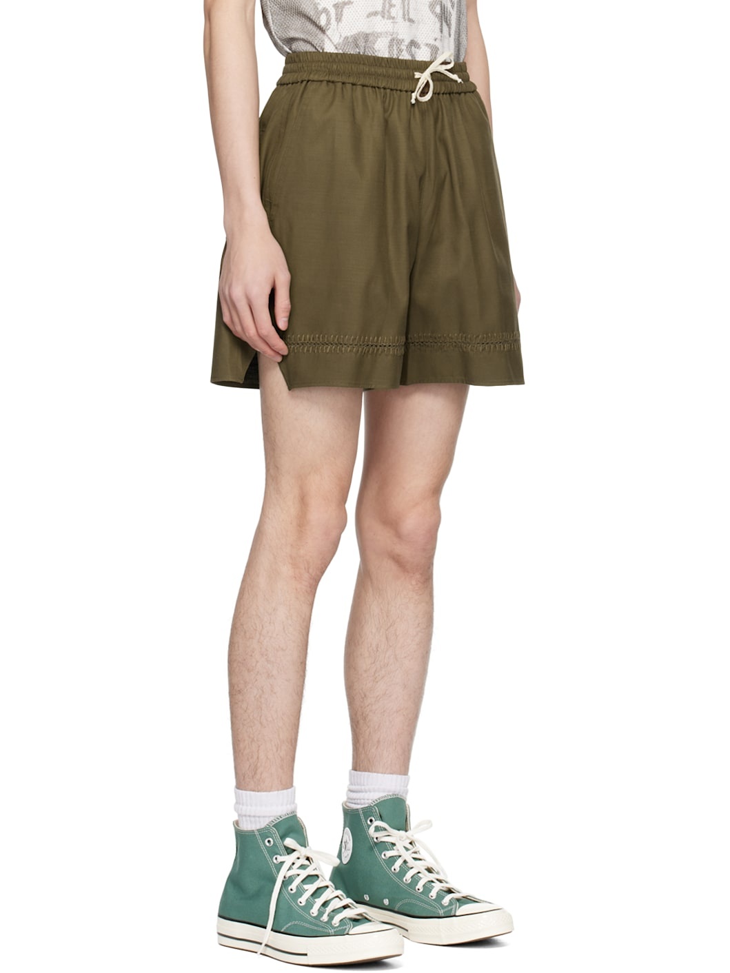 Brown Cutout Shorts - 2