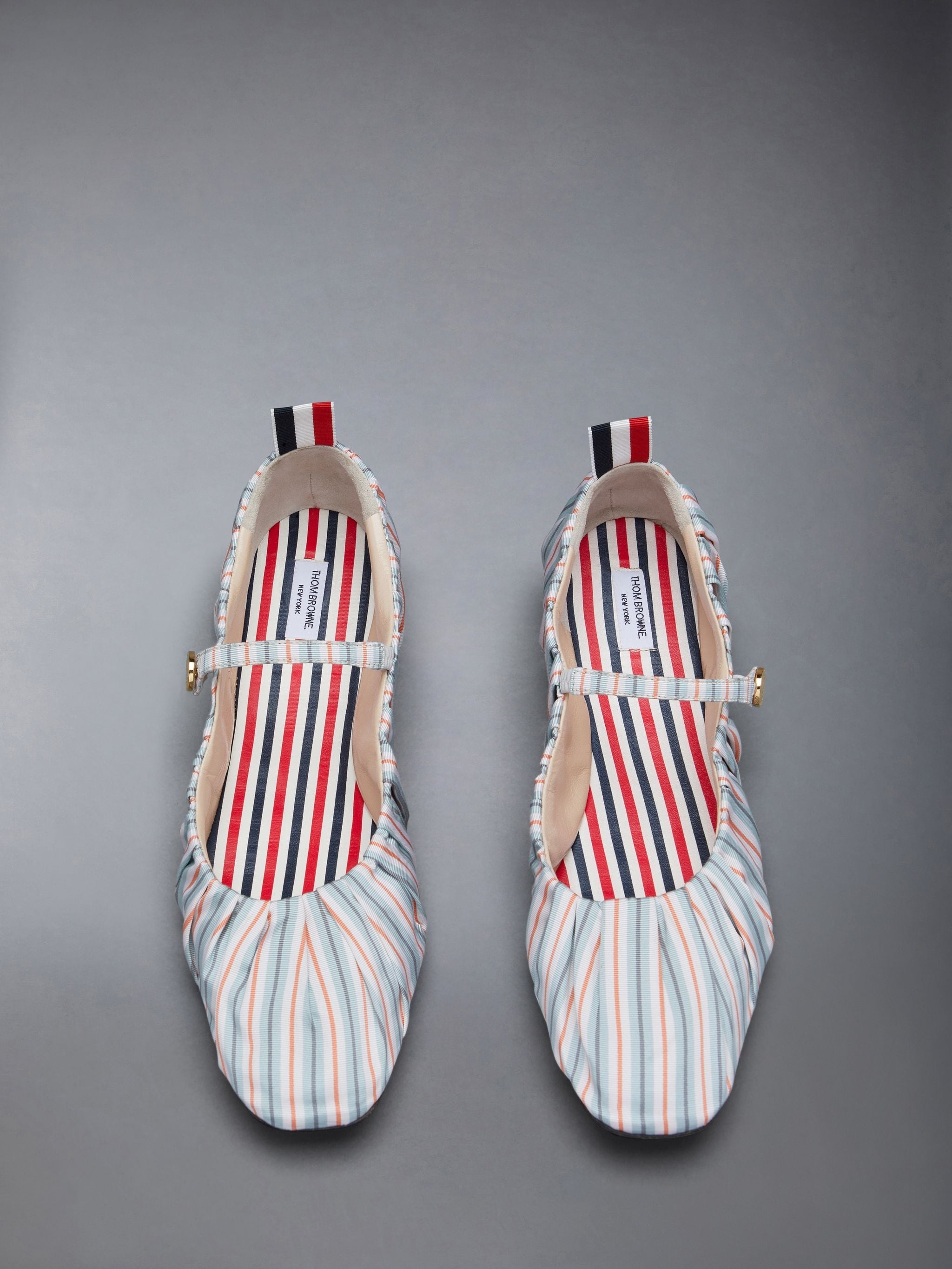 Stripe Silk Cotton Thom John Ruched Ballerina - 5
