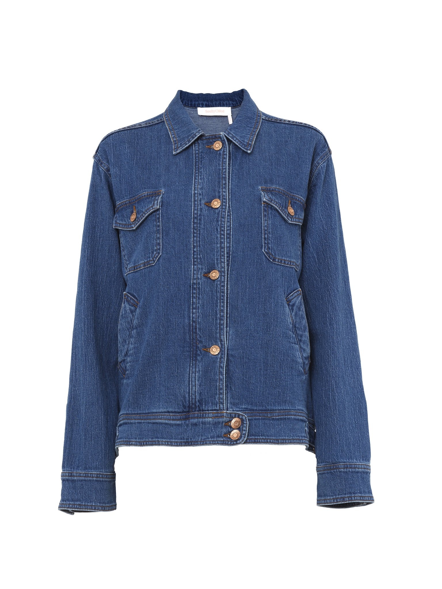 BUTTON-DOWN DENIM JACKET - 1