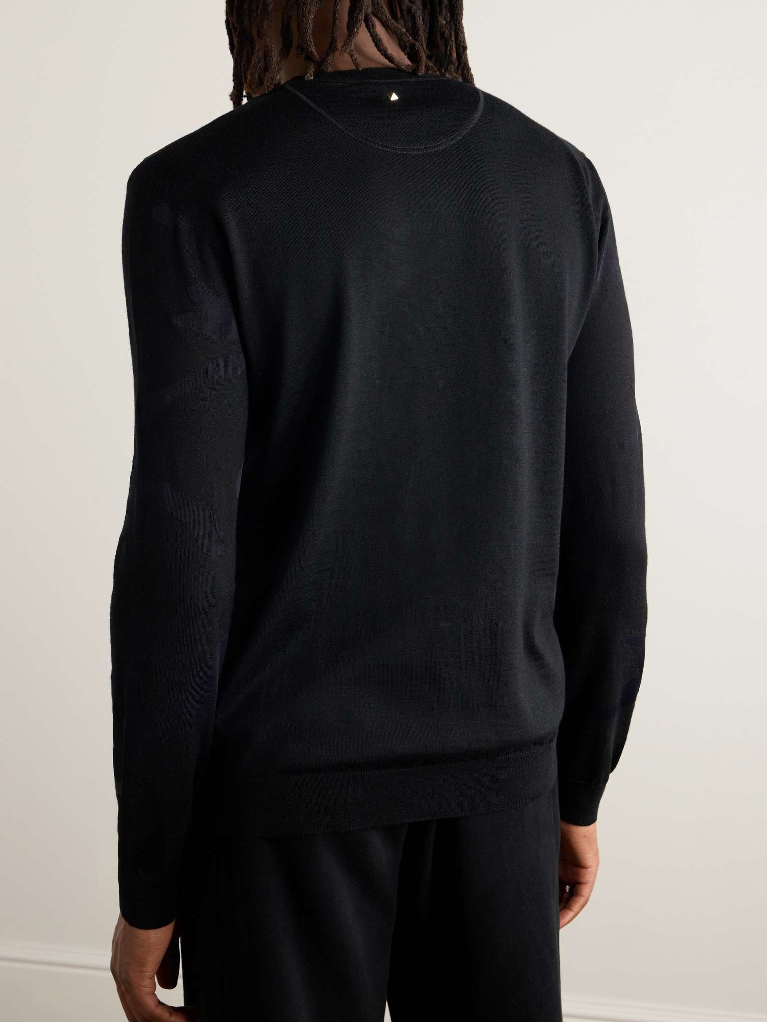 Slim-Fit Camouflage Jacquard-Knit Sweater - 3