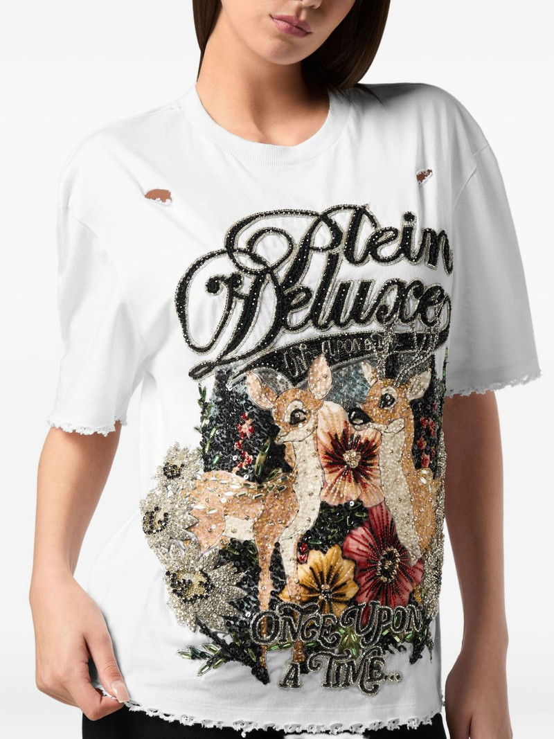 sequin-embellished distressed T-shirt 4