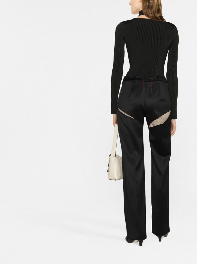 mesh-panel suit trousers - 4