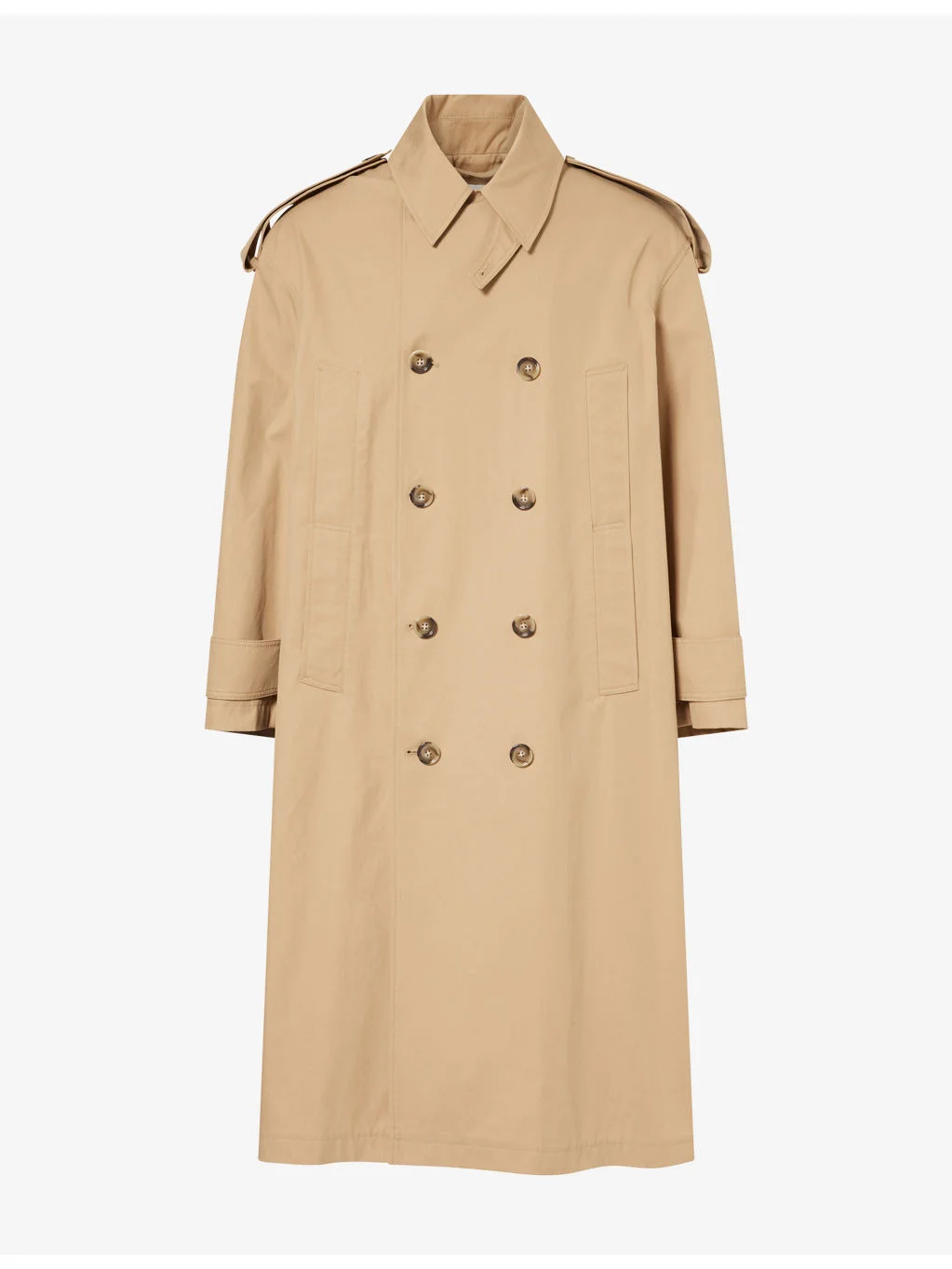 Double-Breasted Cotton Trench Coat - 1