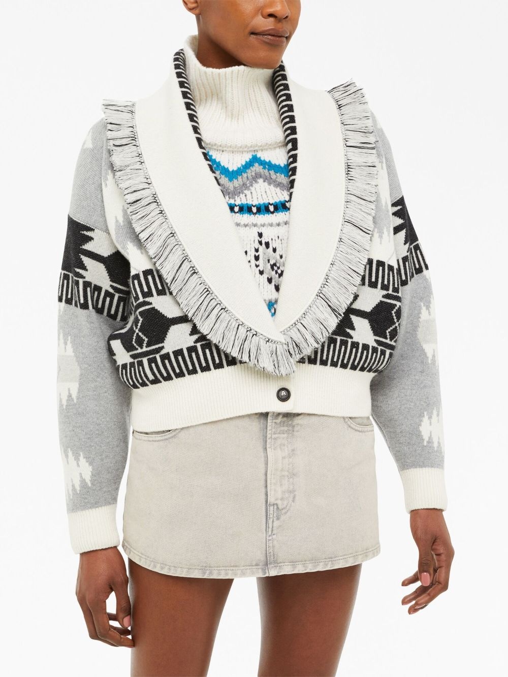 Icon jacquard cardigan bomber - 5