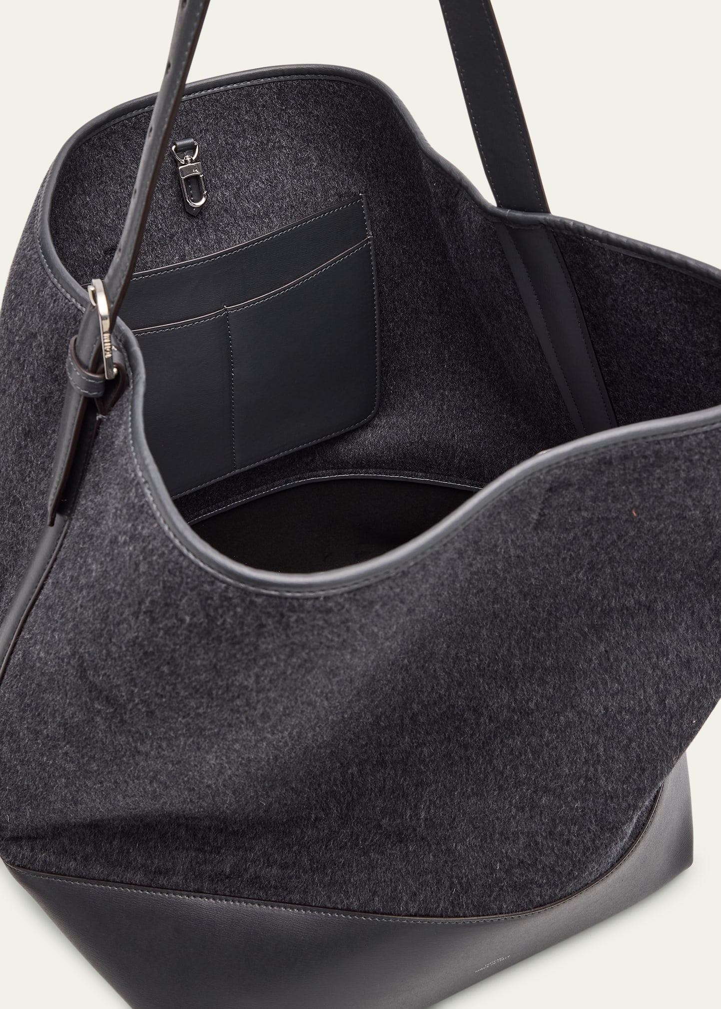 Belted Wool & Leather Tote Bag - 4