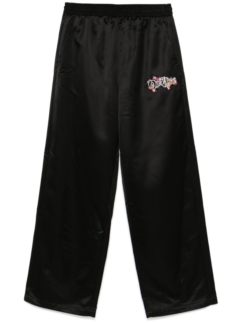 logo-embroidered trousers - 1