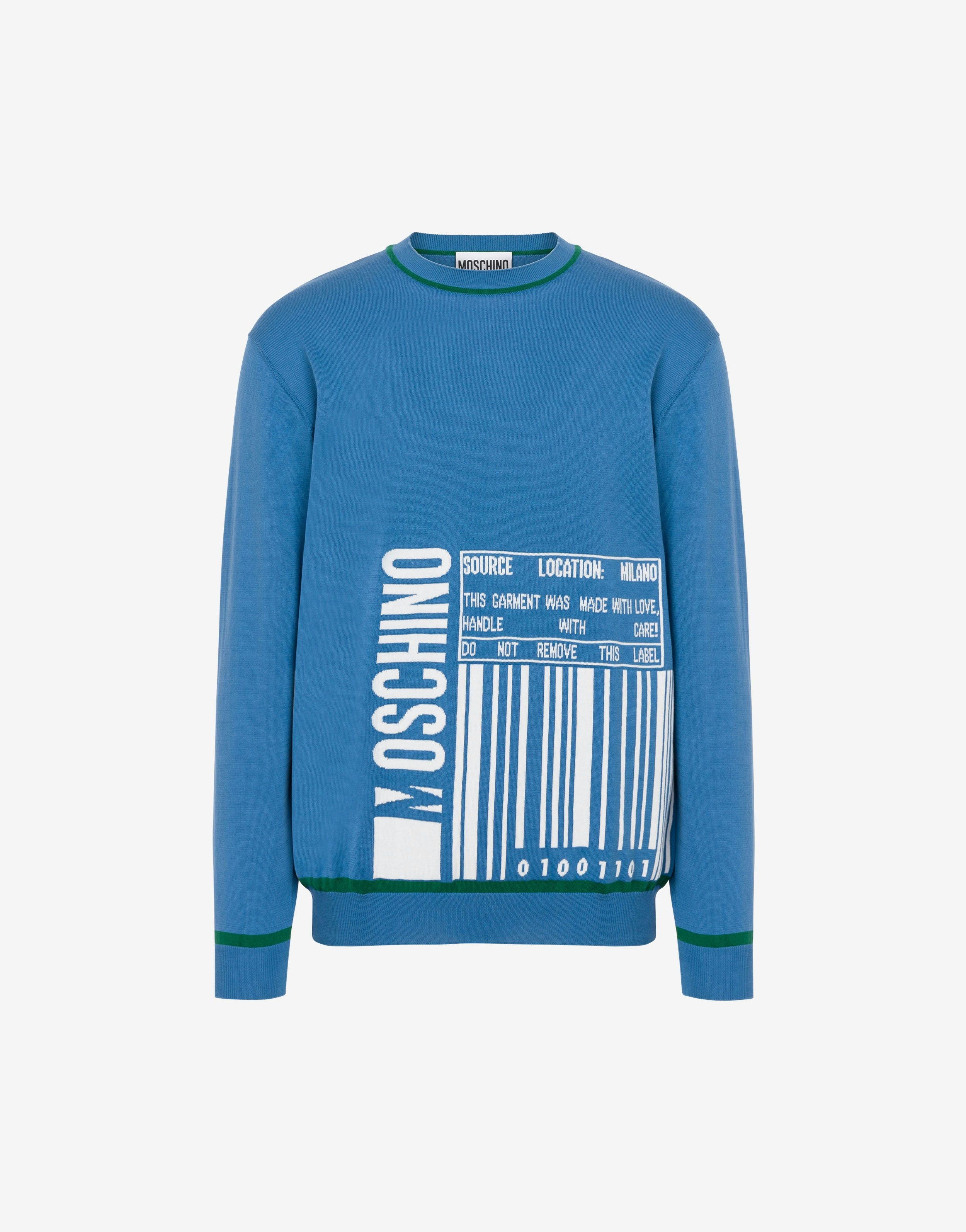 COTTON PULLOVER WITH BARCODE LOGO - 1