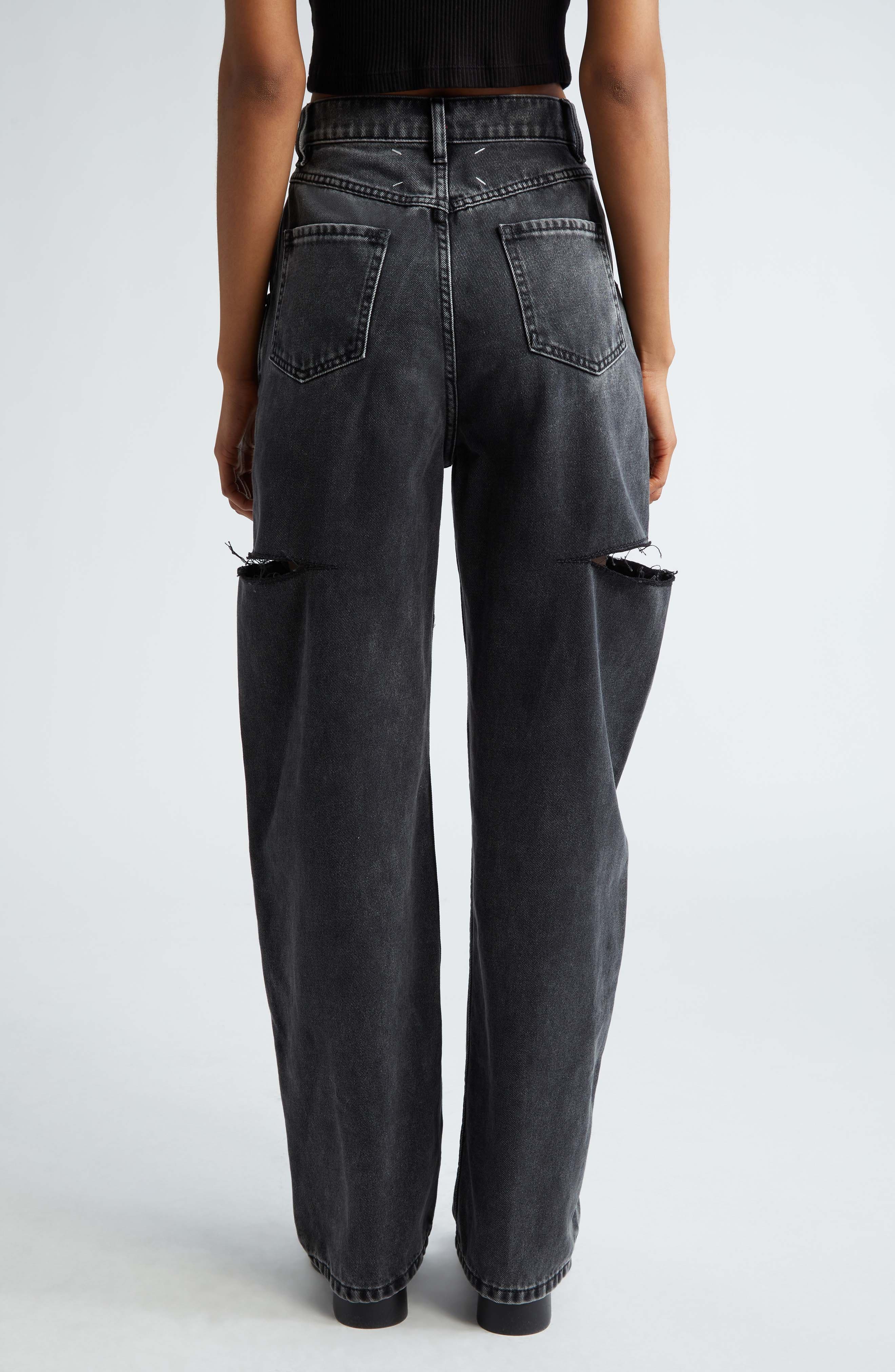 Ripped Side Cutout Jeans - 3