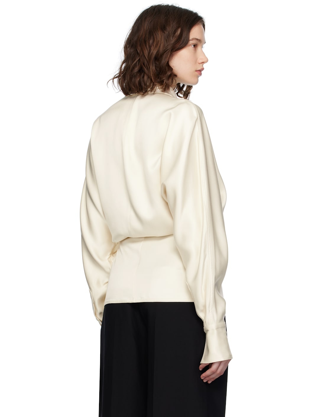 Off-White Wrap Blouse - 3