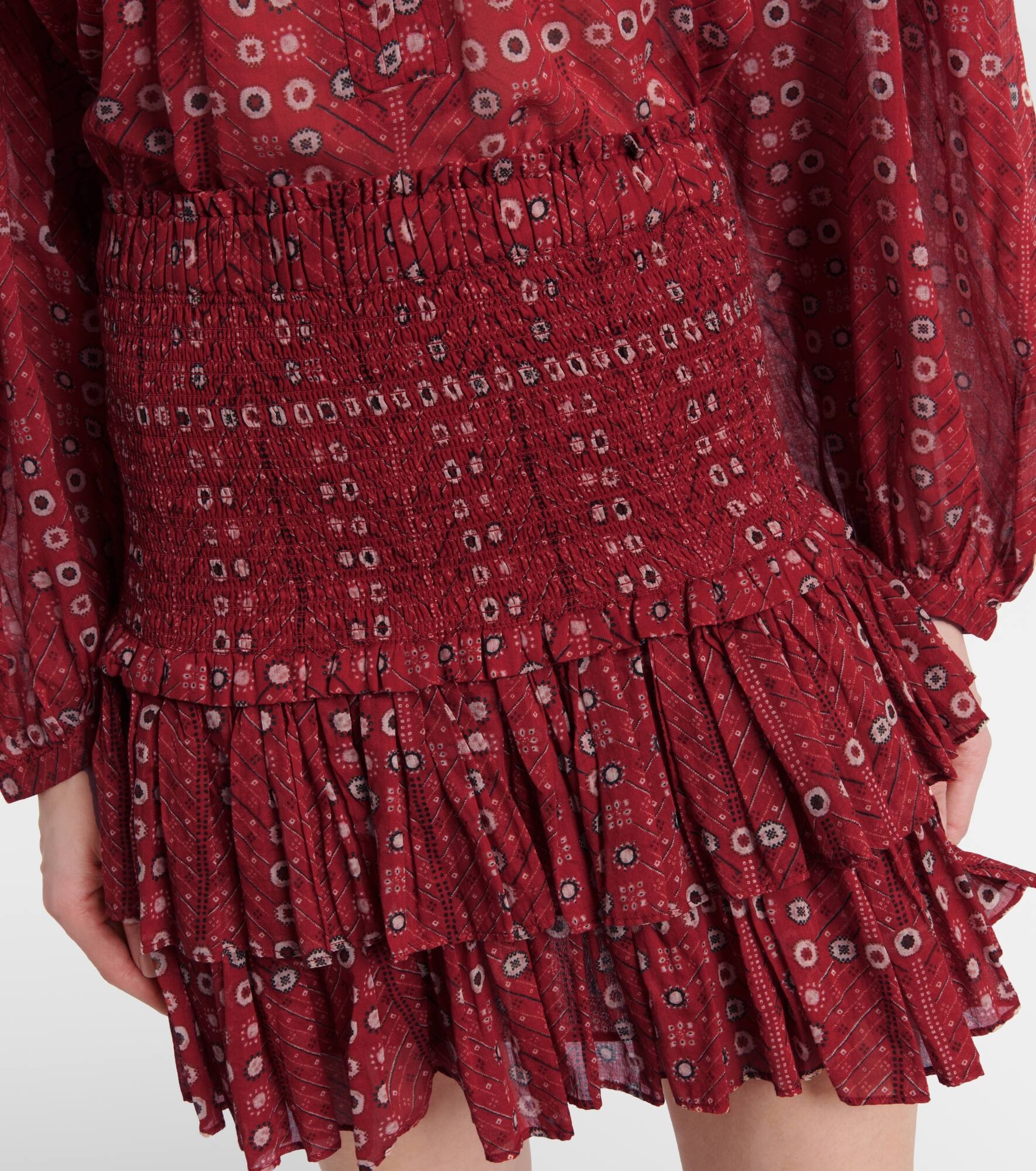 Naomi ruffled printed cotton miniskirt - 4