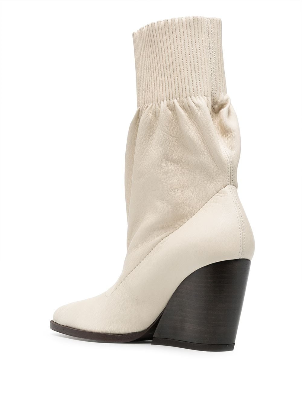 slip-on stacked heel boots - 3