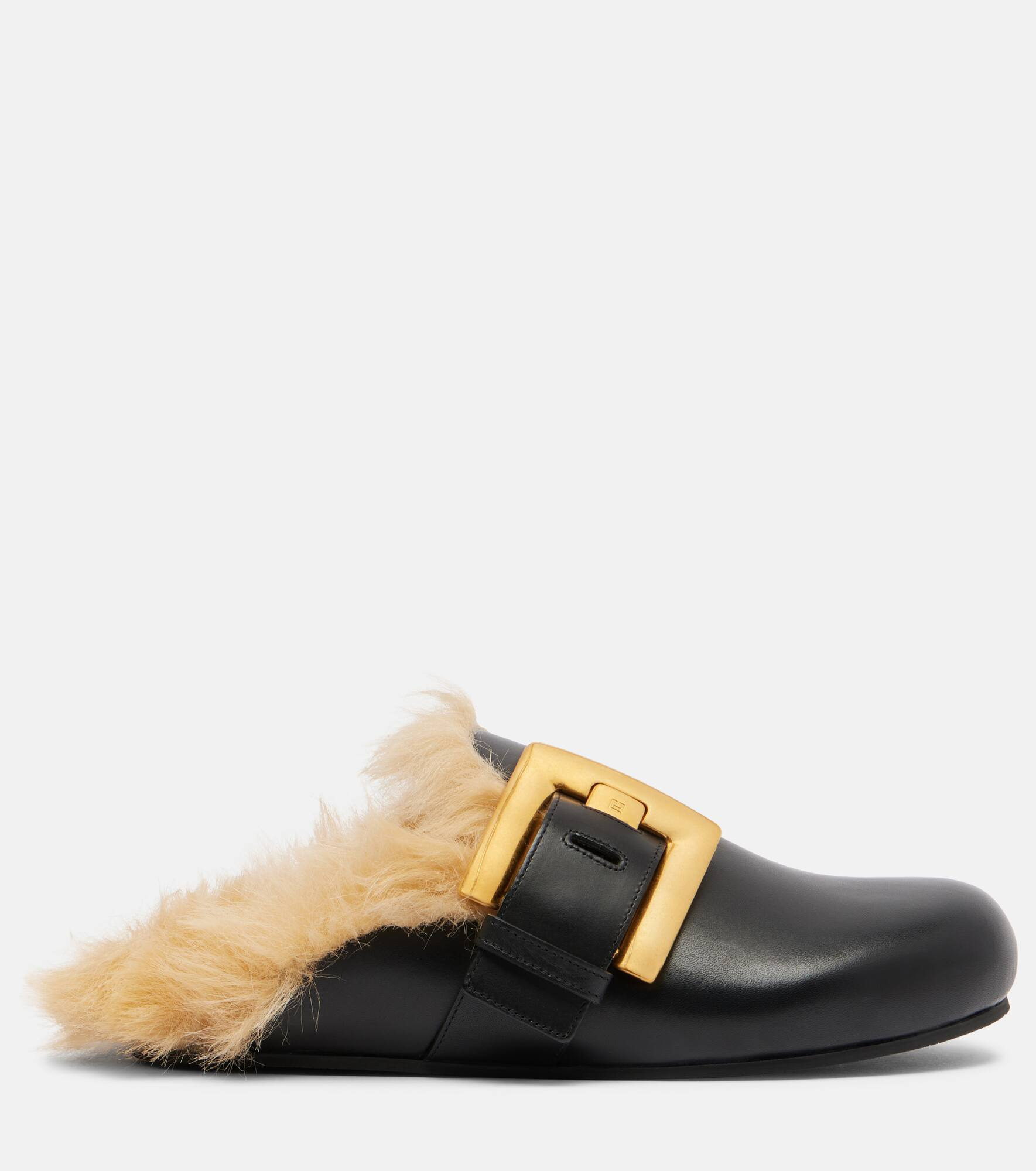 Anthem leather and faux fur clogs - 4