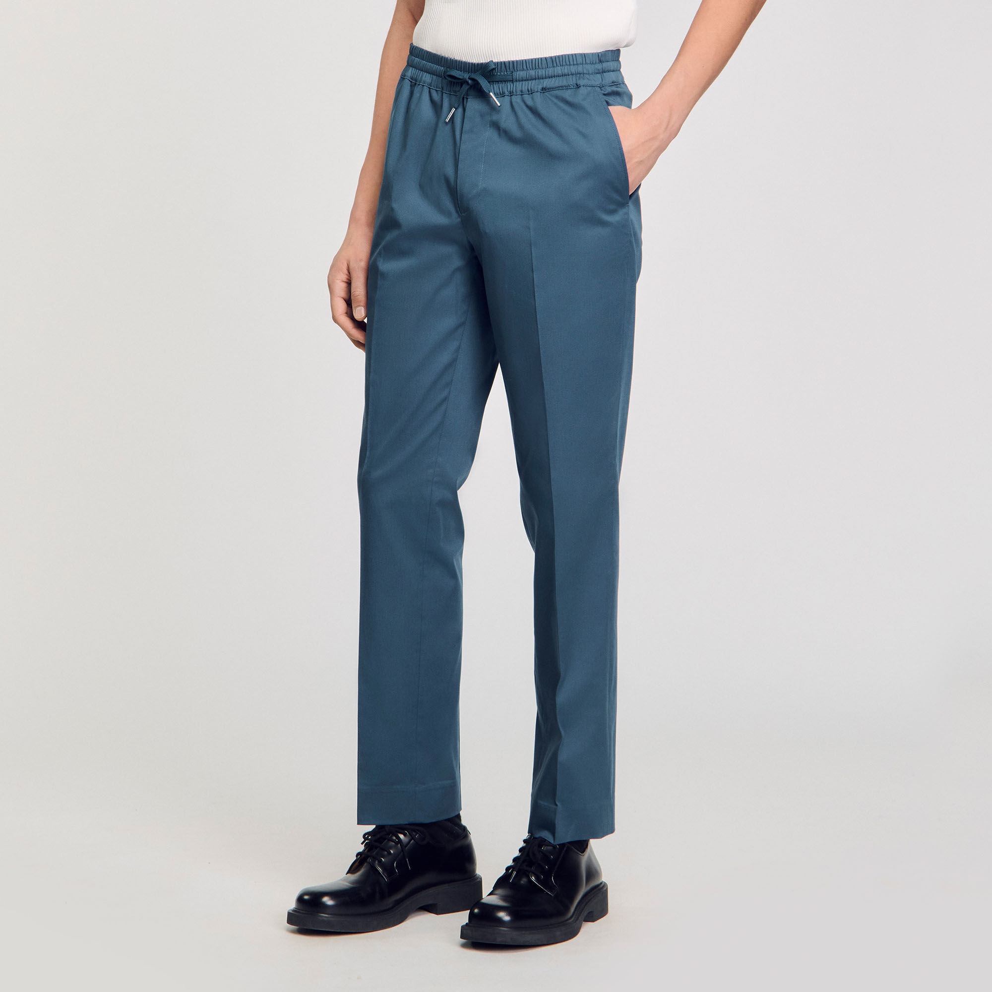 ELASTICATED STRAIGHT-LEG TROUSERS - 4