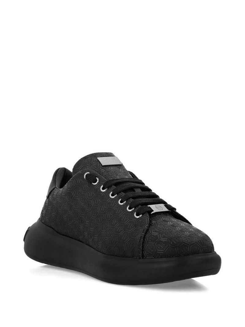 PHILIPP PLEIN monogram-embossed leather sneakers outlook