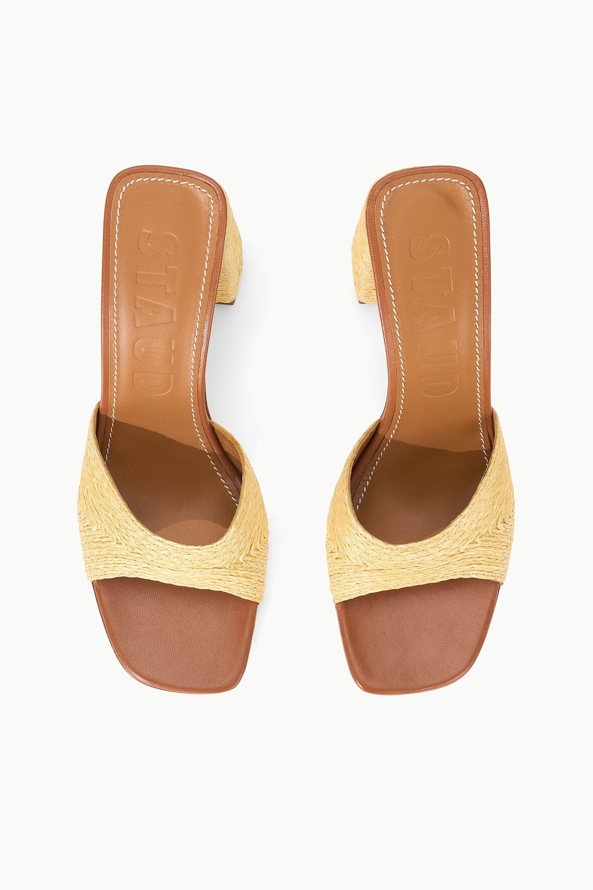 STAUD SLOANE HEEL NATURAL RAFFIA - 6
