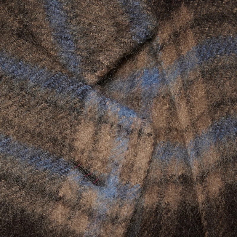 Check wool coat with Gucci label 10