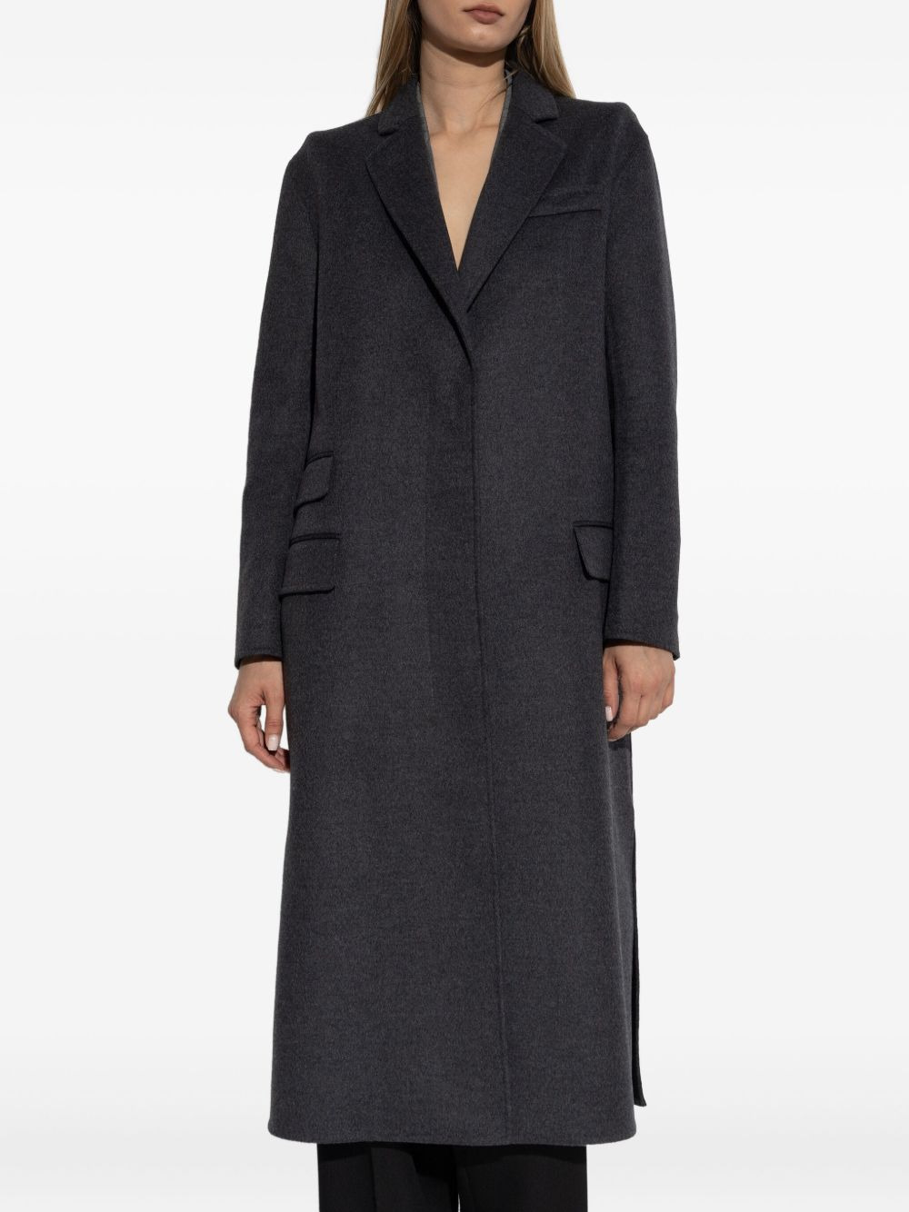 single-breasted wool coat - 3