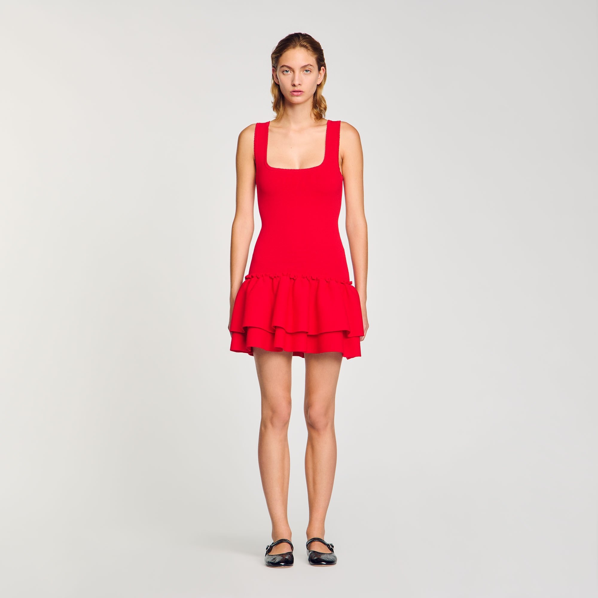 MINI KNIT DRESS WITH RUFFLES - 2