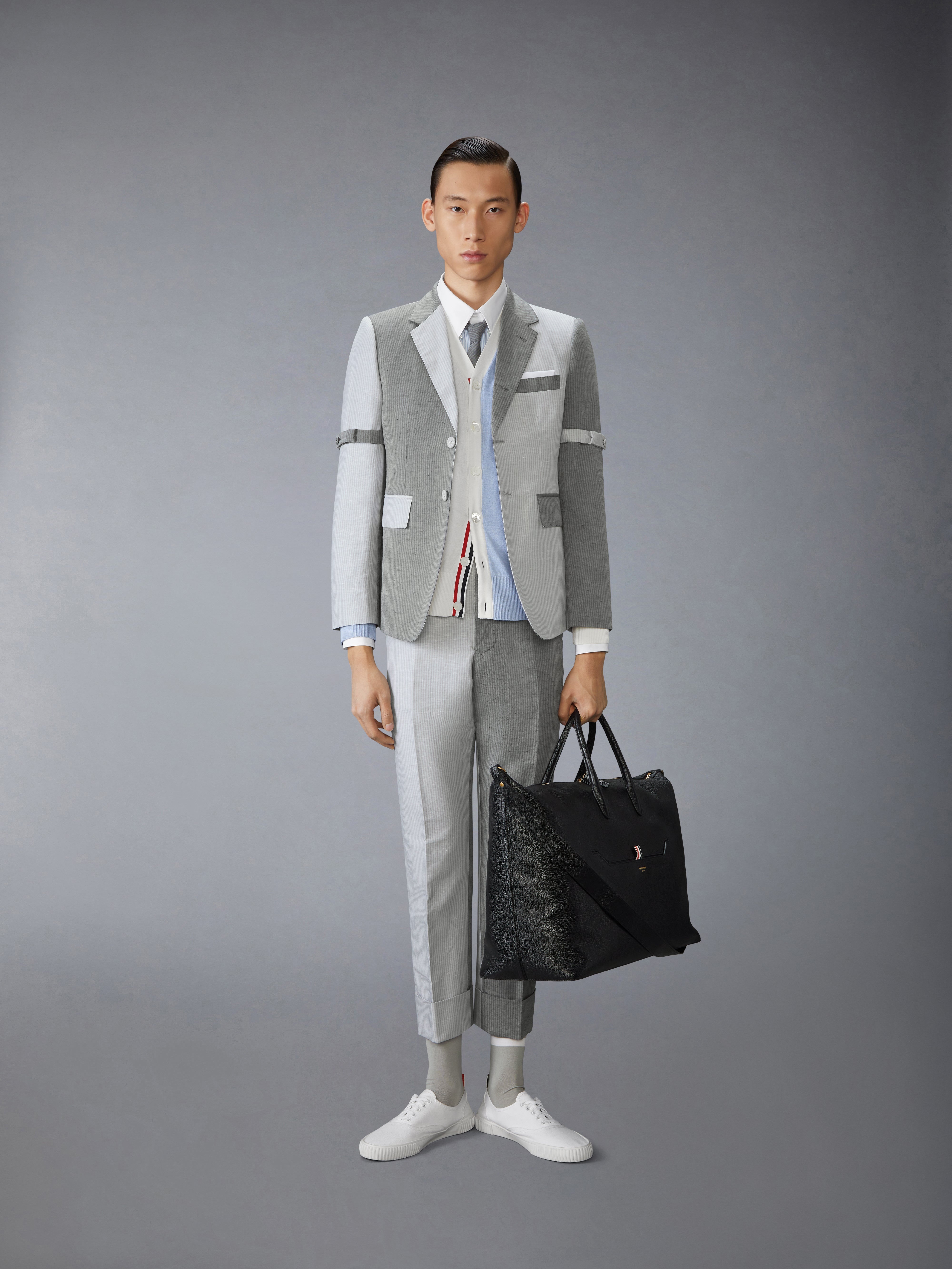 TONAL UNIVERSITY STRIPE LINEN COTTON SPORTCOAT - 4