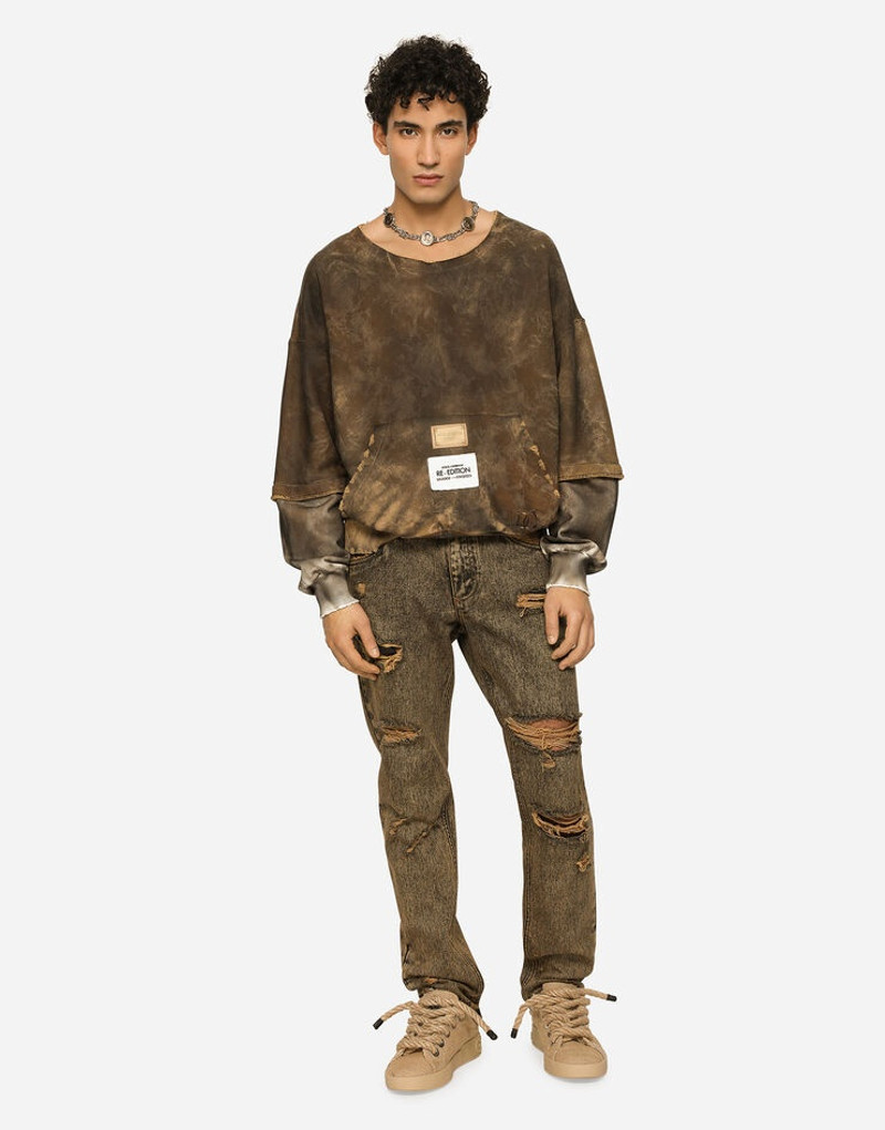 Dolce & Gabbana Overdyed regular fit jeans with subtle abrasions outlook
