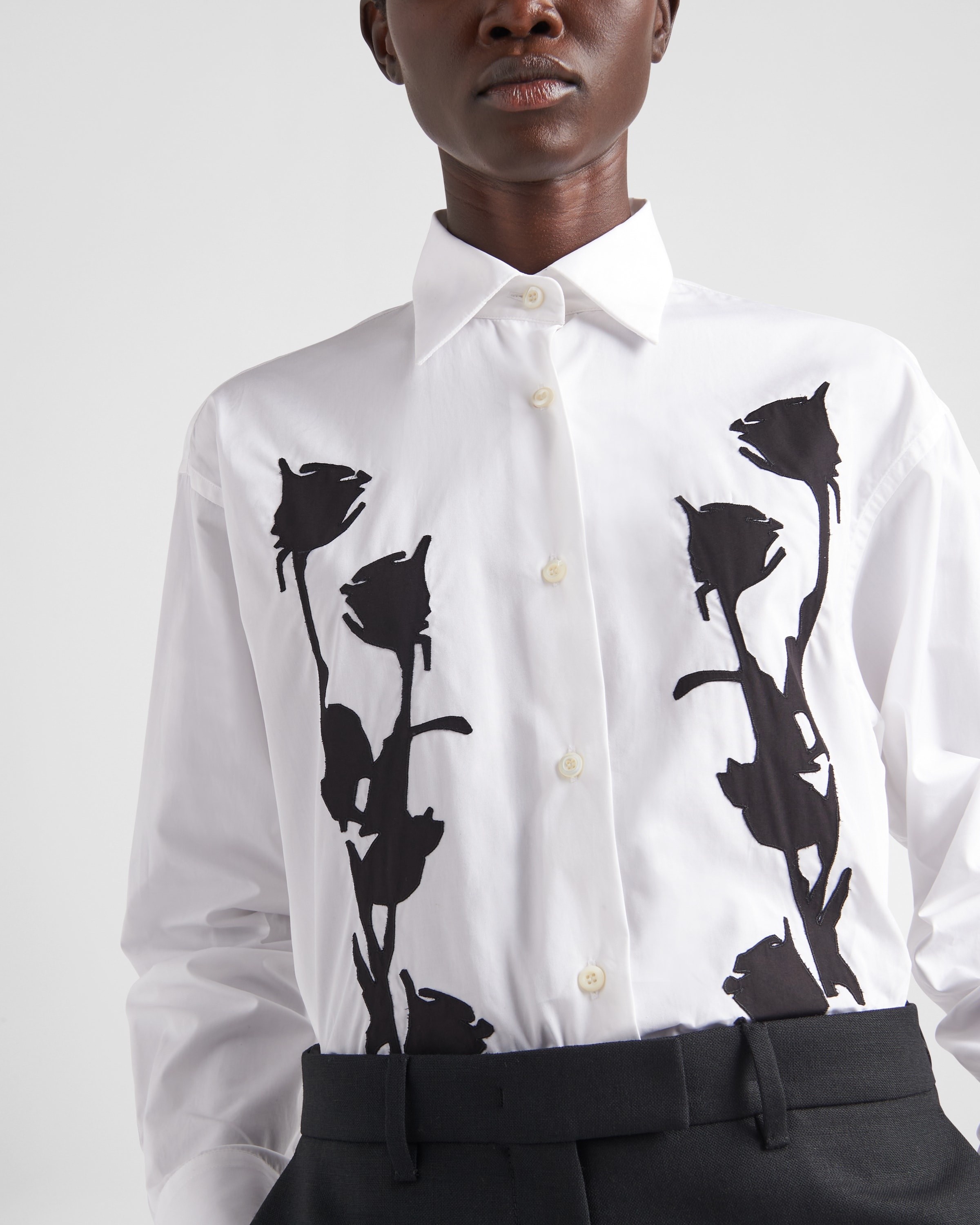 Embroidered poplin shirt - 3