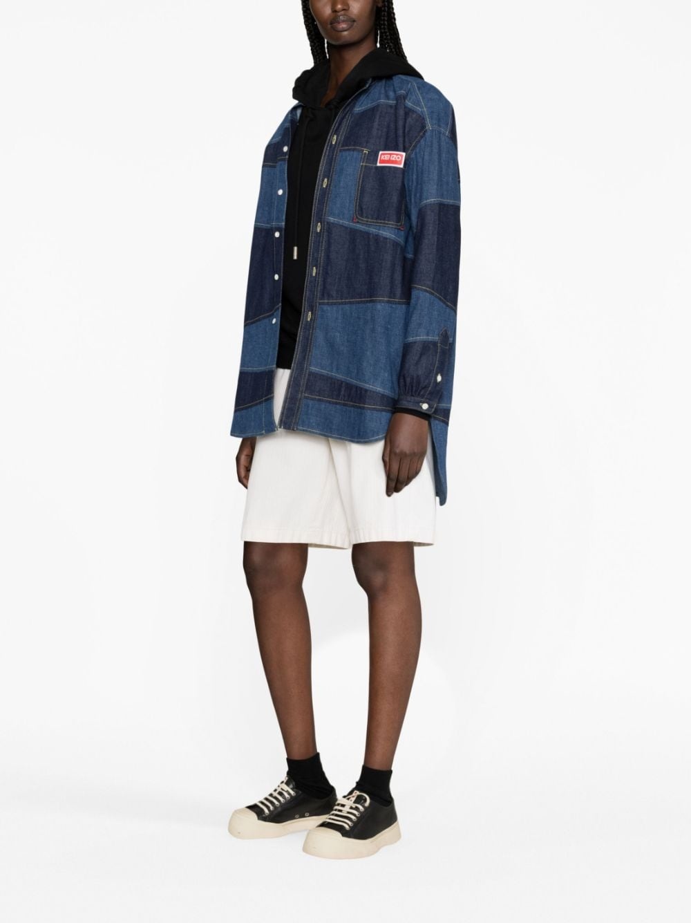 Paris patchwork denim shirt - 2