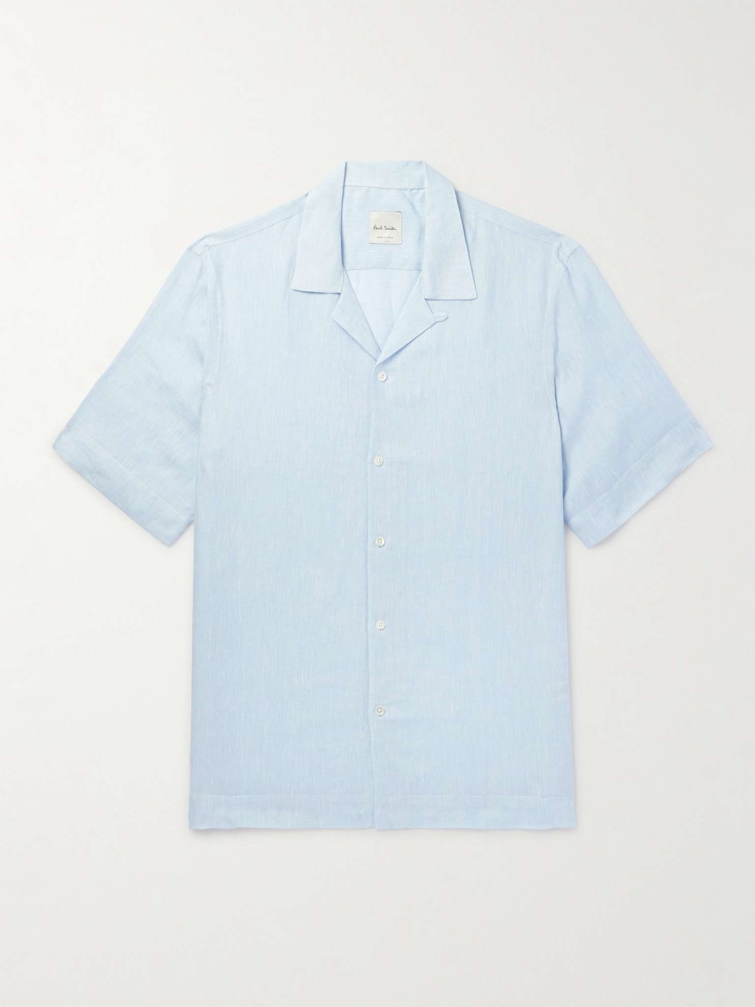 Convertible-Collar Linen Shirt - 1