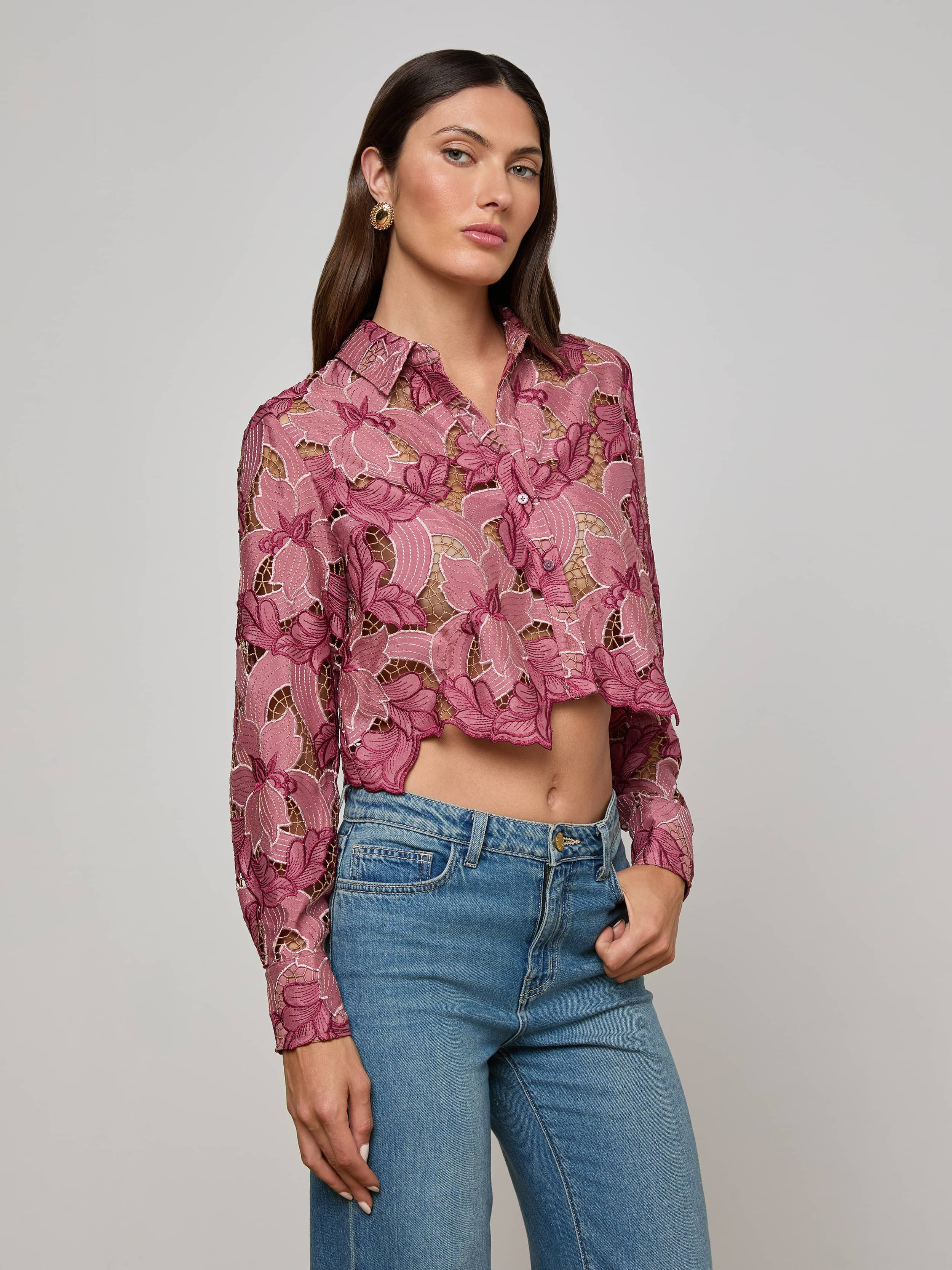 Akemi Cropped Lace Blouse - 3