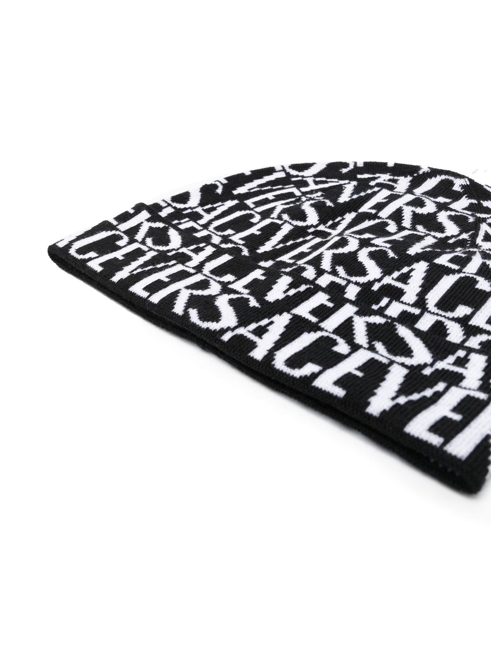 two-tone intarsia-logo beanie - 2