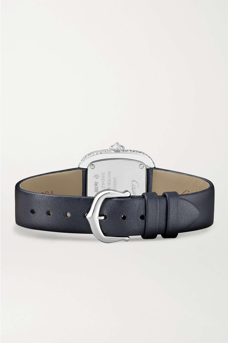 Coussin de Cartier medium 31mm 18-karat rose gold, leather and diamond watch 6