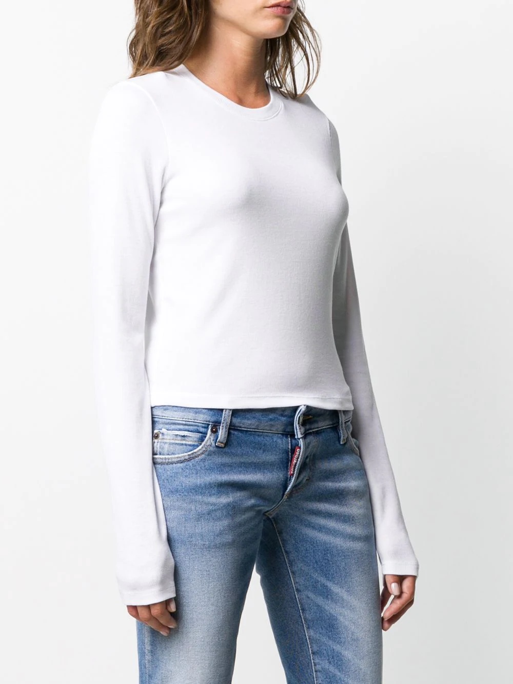 ribbed knit longsleeved top - 3