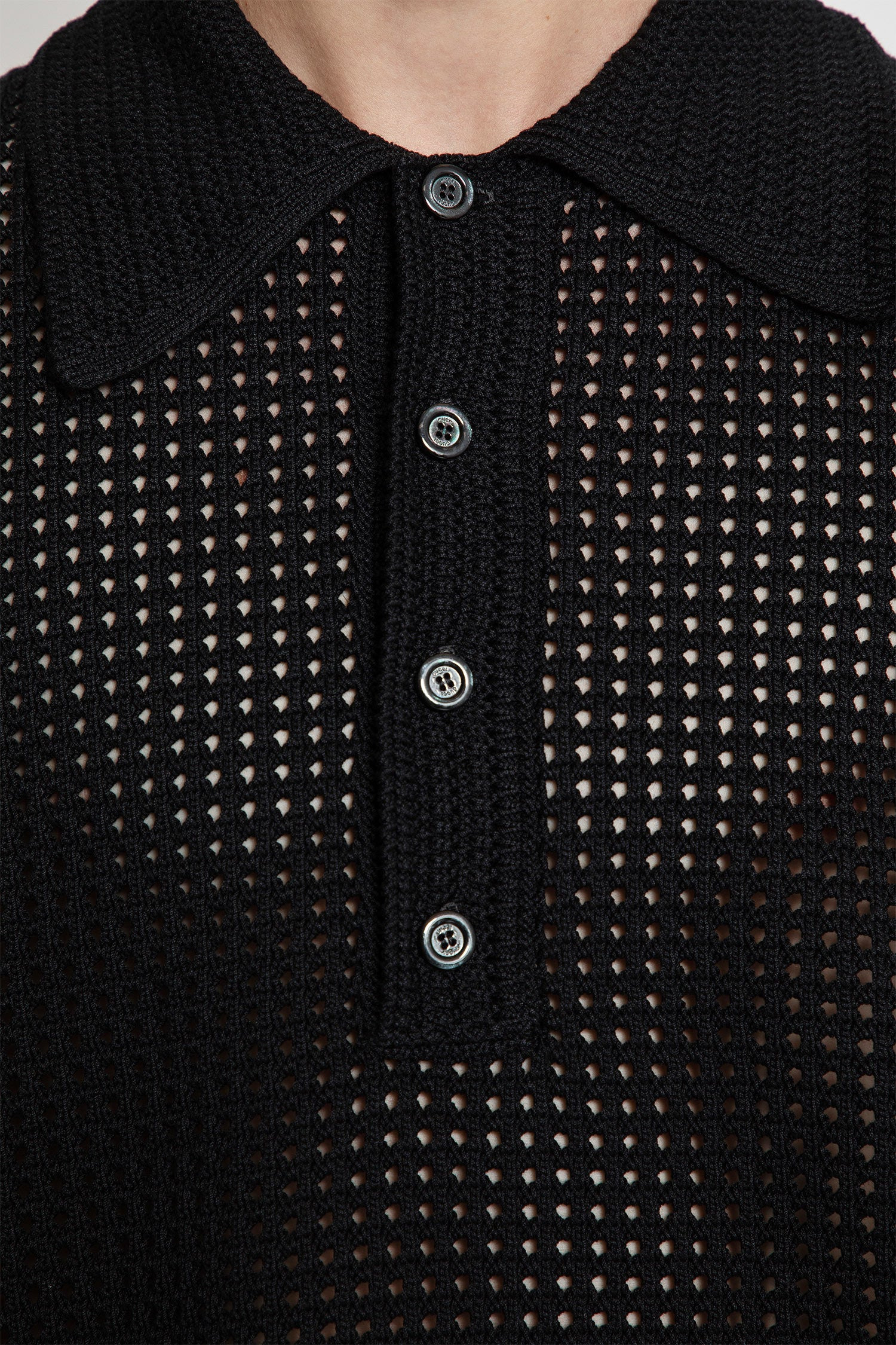 Crochet Knit Polo Shirt - 4