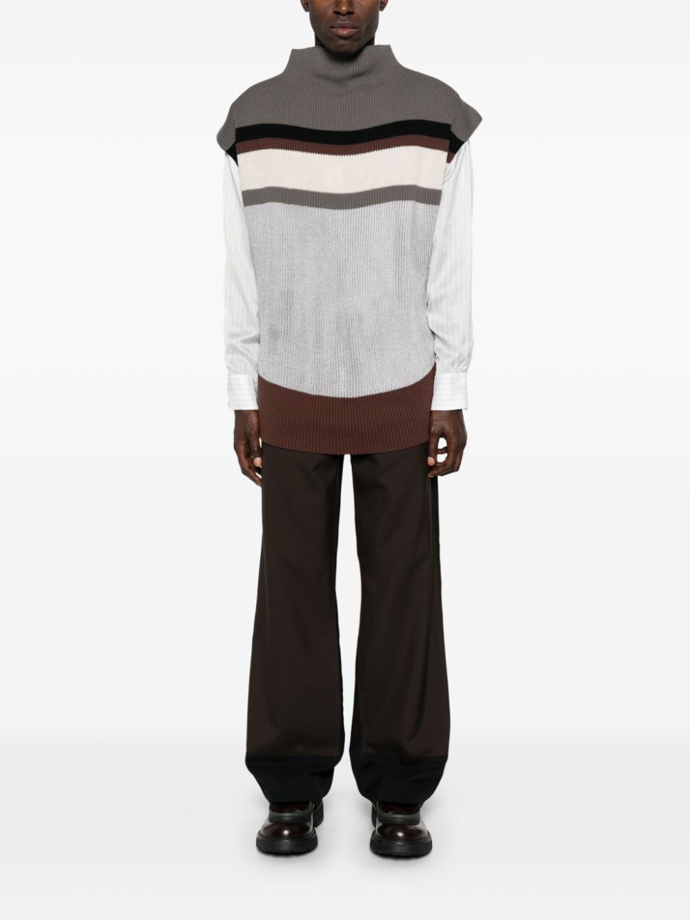 Colorblock wool trousers - 2