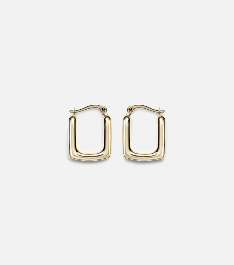 Squared Off 14kt gold hoop earrings 1