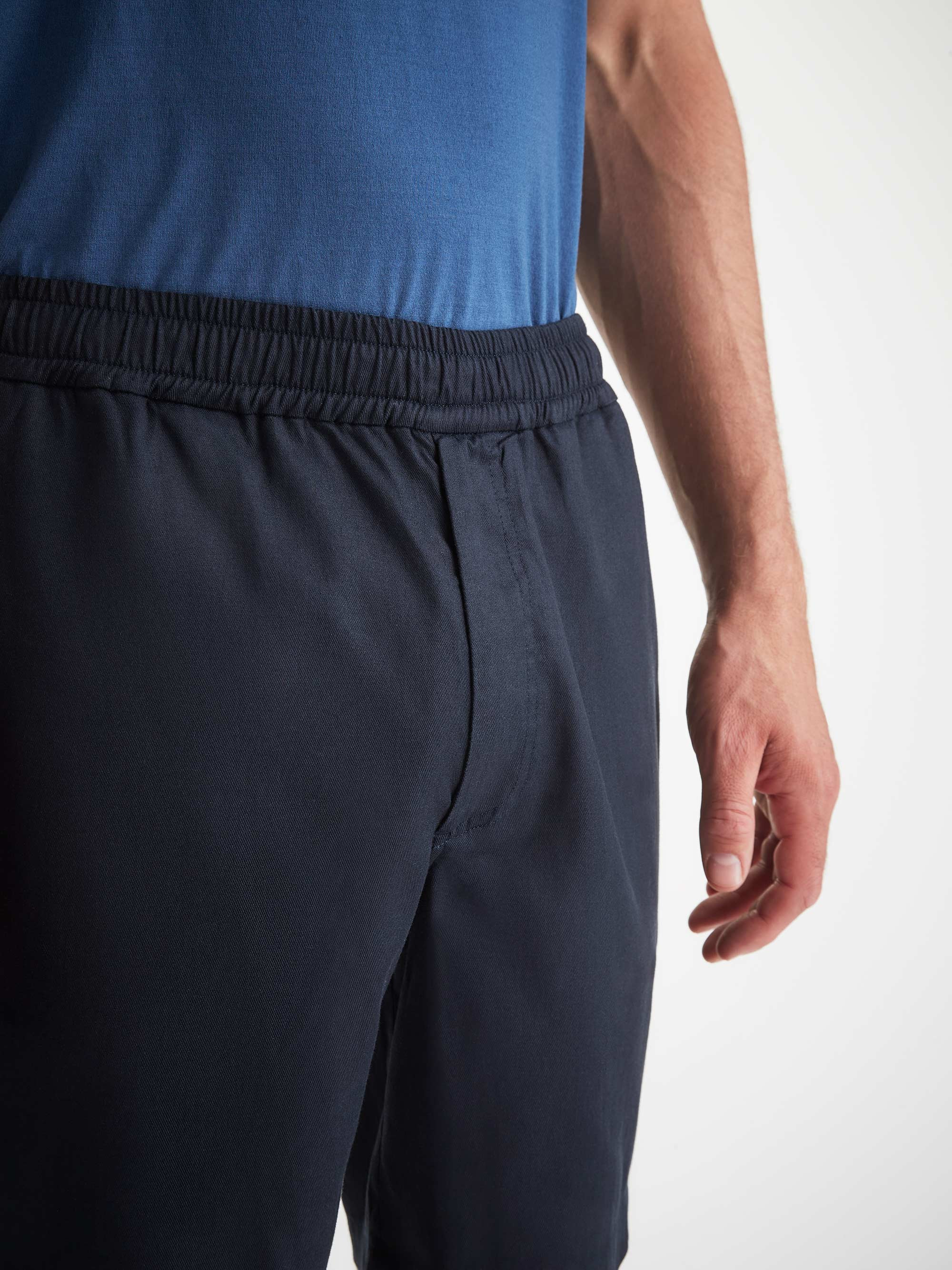 Men's Shorts Harris Lyocell Cotton Navy - 5