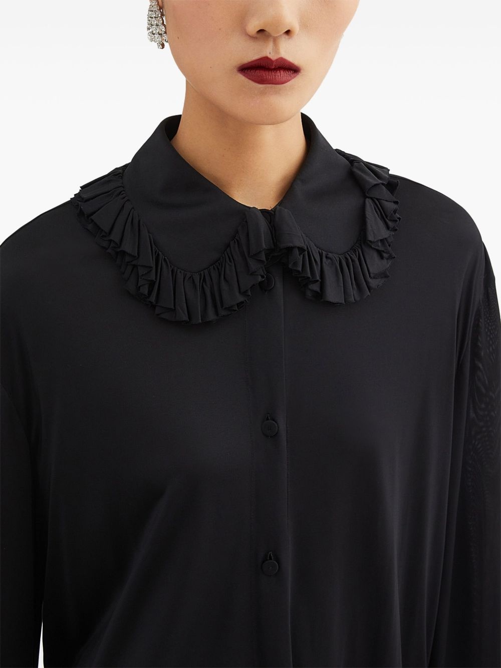 ruffle-collar shirt - 4
