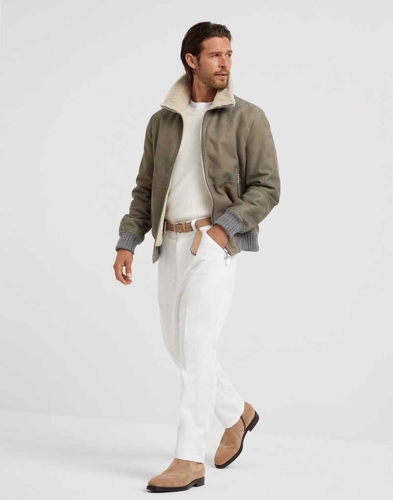 Nubuck shearling bomber 재킷 5