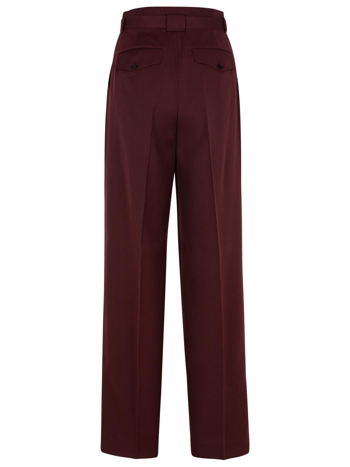 Lanvin Burgundy Wool Pants Woman - 3