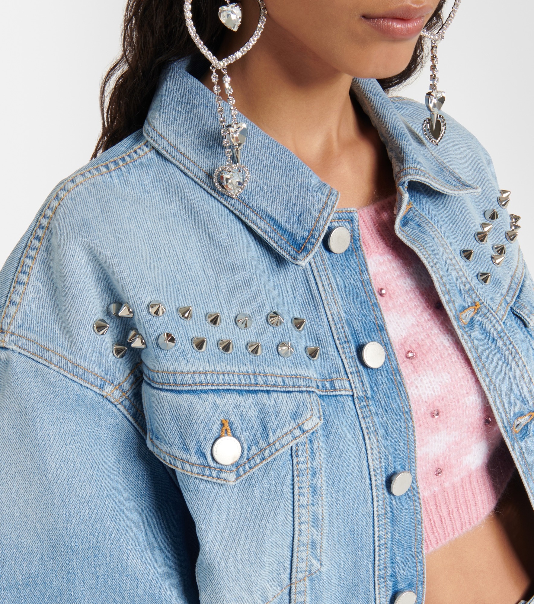 Embellished denim jacket - 4