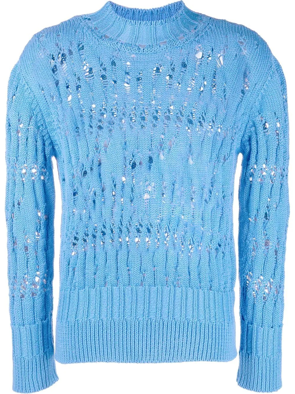 open-knit mock-neck jumper - 1