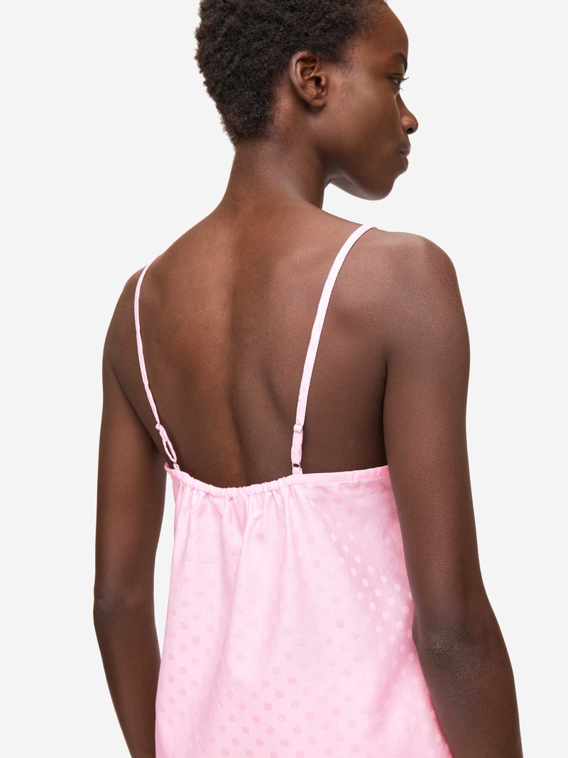 Women's Short Cami Pyjamas Kate 7 Cotton Jacquard Pink - 6