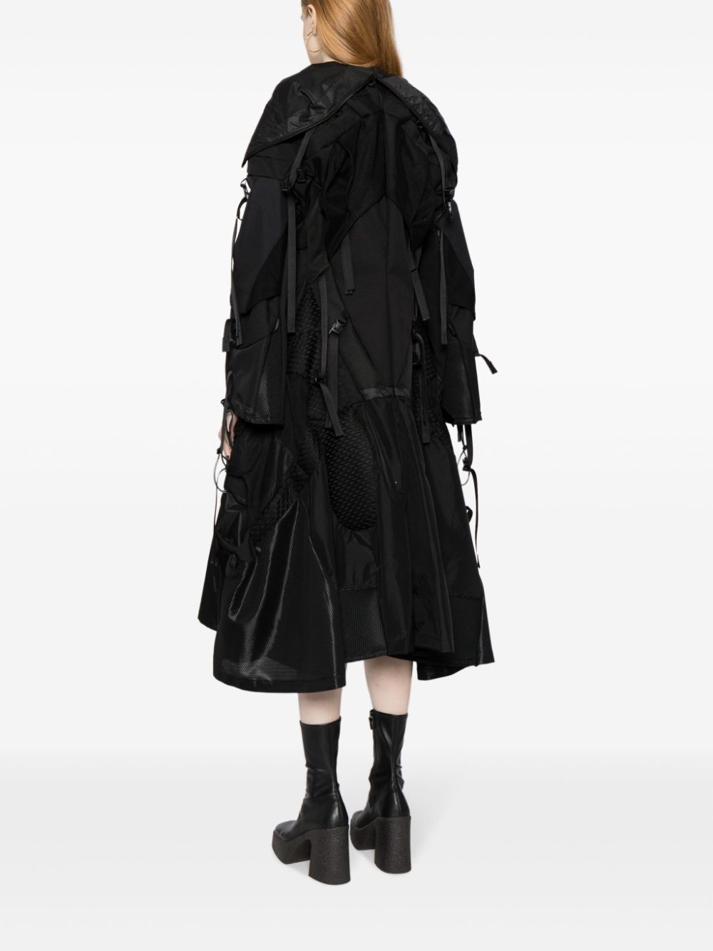 panelled-design zip-up coat - 4