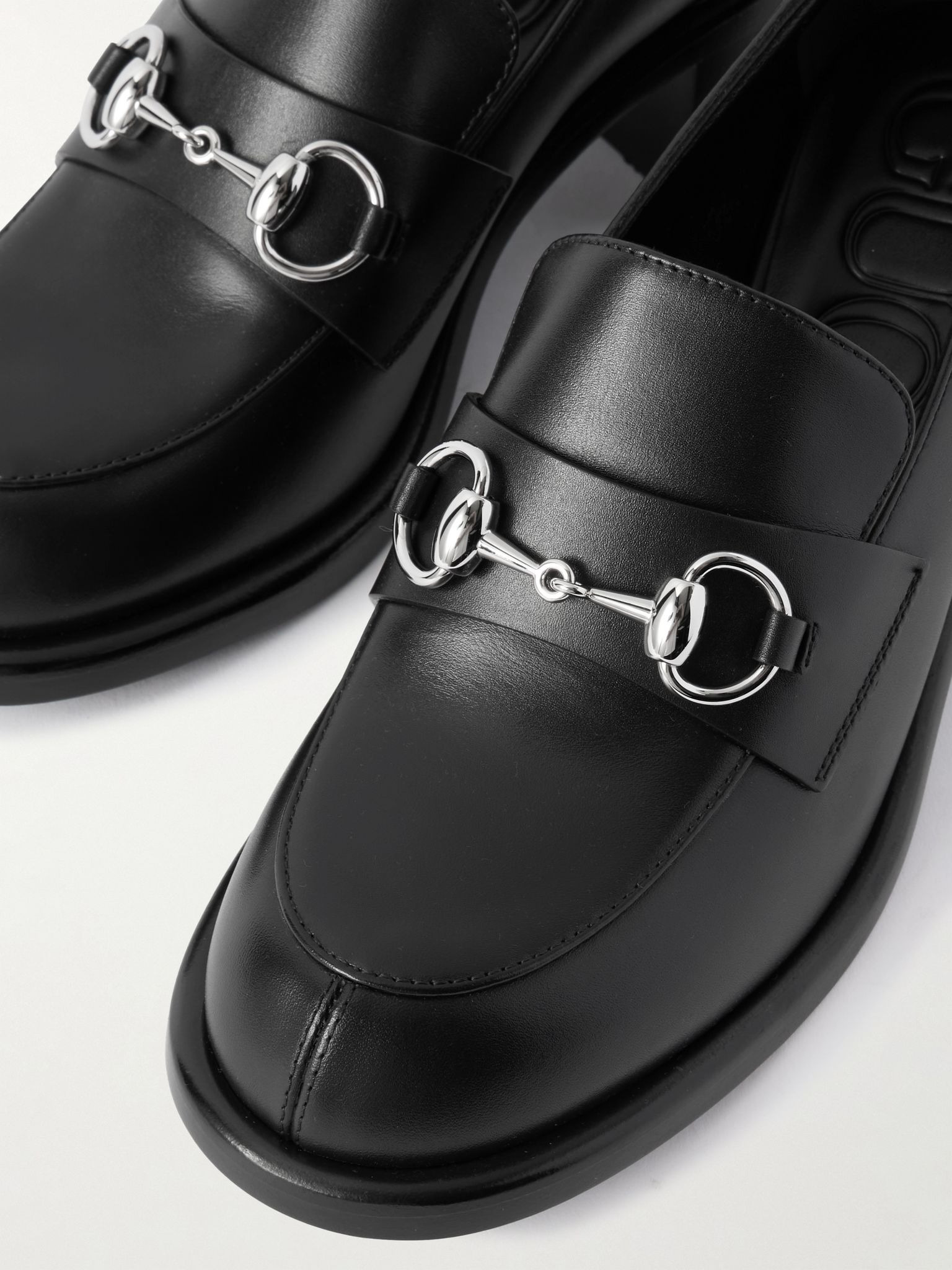 Savoy horsebit-detailed leather pumps Black - 4