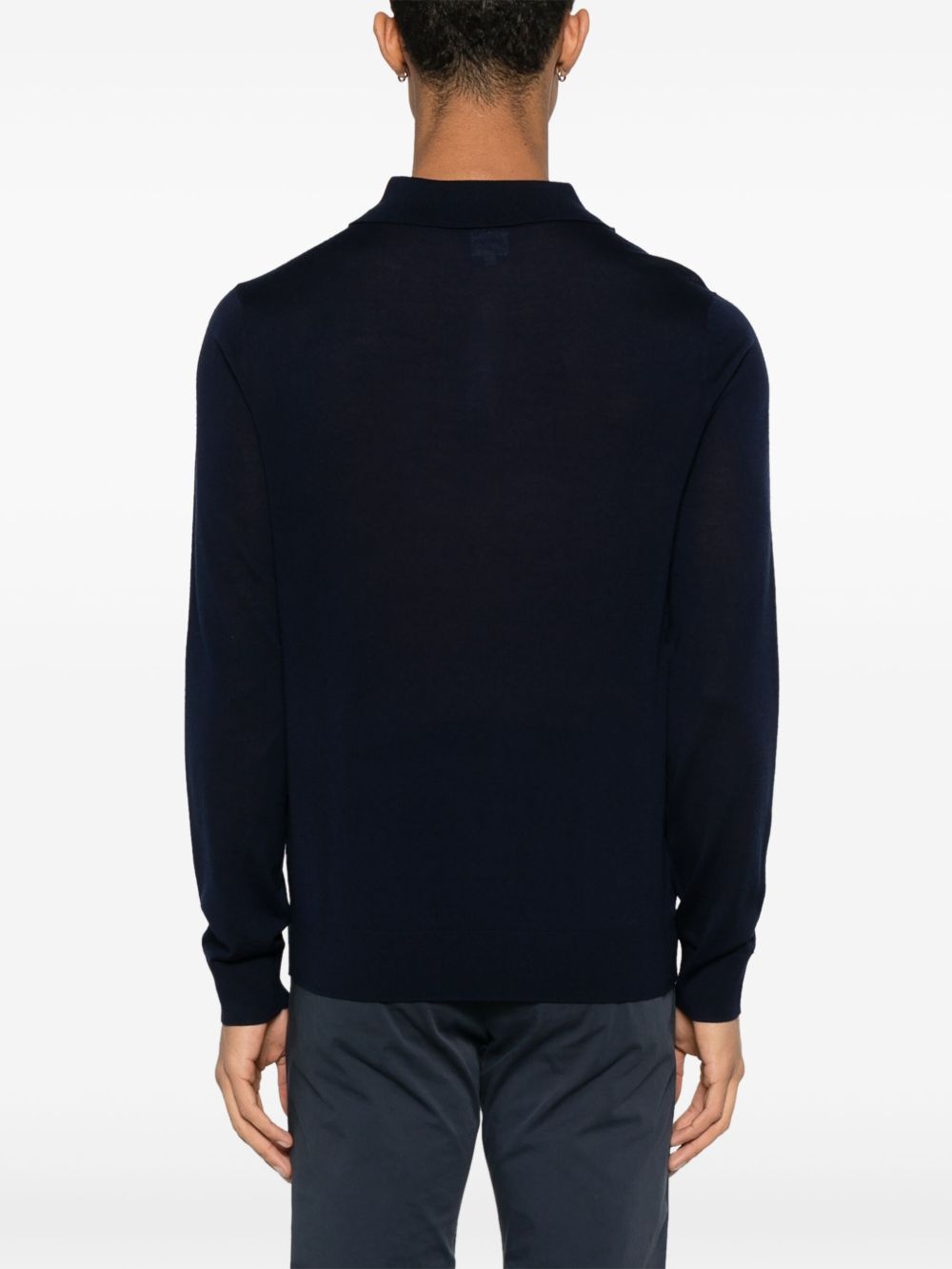 merino-wool longsleeved polo shirt - 3