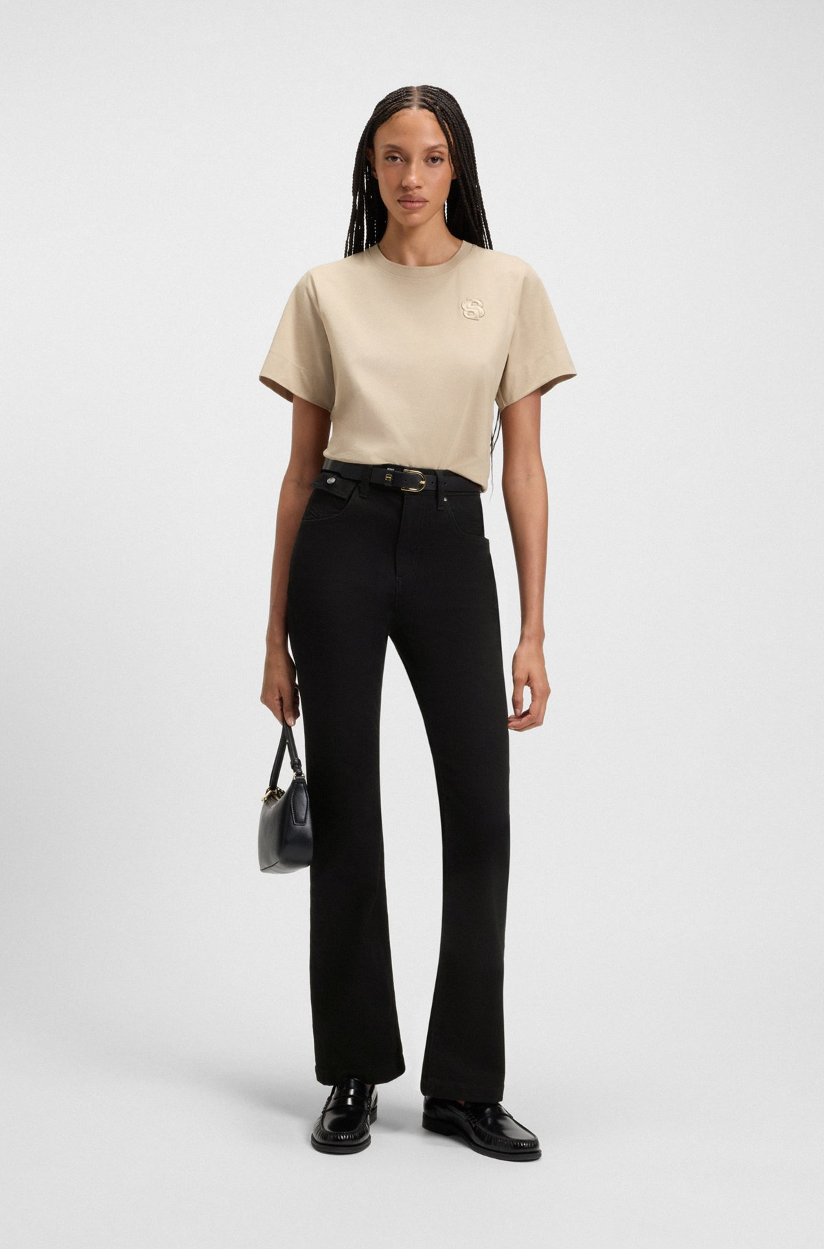 SLIM-FIT JEANS IN BLACK STRETCH DENIM - 3