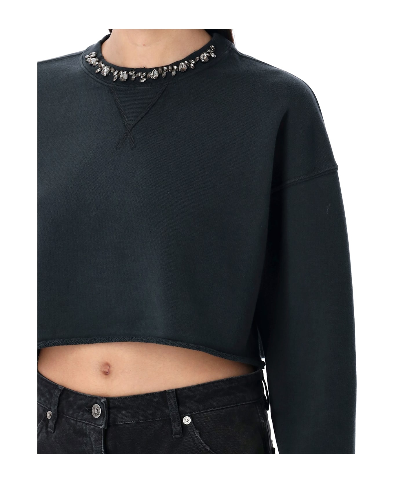 Embellished Cropped Sweatshirt - 3