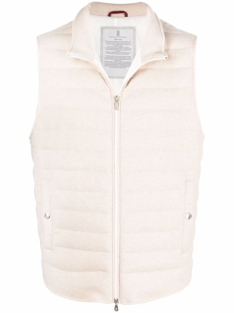 knitted padded gilet - 1